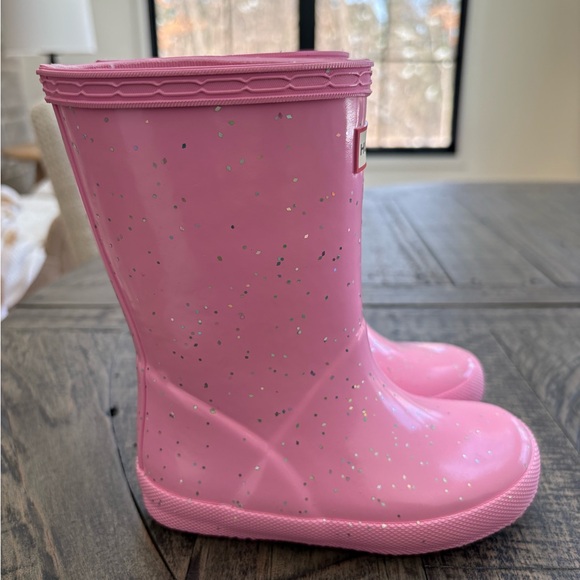 Toddler 8 Hunter Pink Glitter Rain Boots - Picture 2 of 6